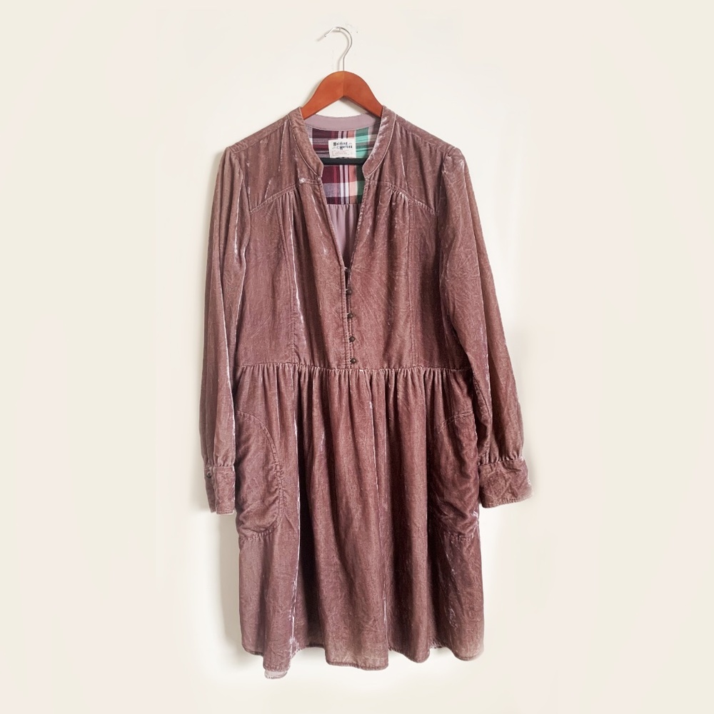 Dusty Pink Crushed Velvet Dress